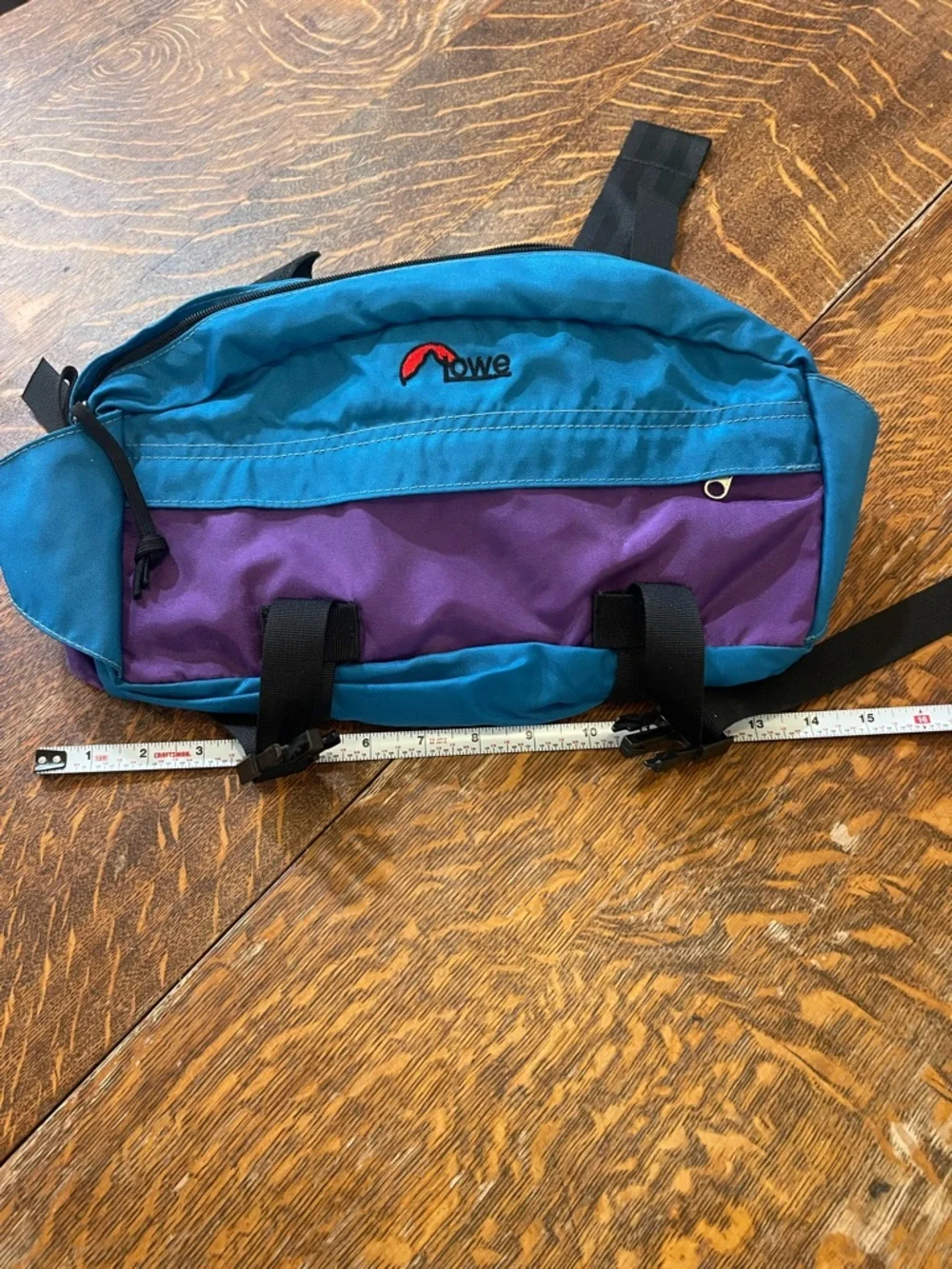 Vintage 90’s Lowe Alpine Teal and Purple Belt Bag with Dual Buckles - Picture 2 of 4